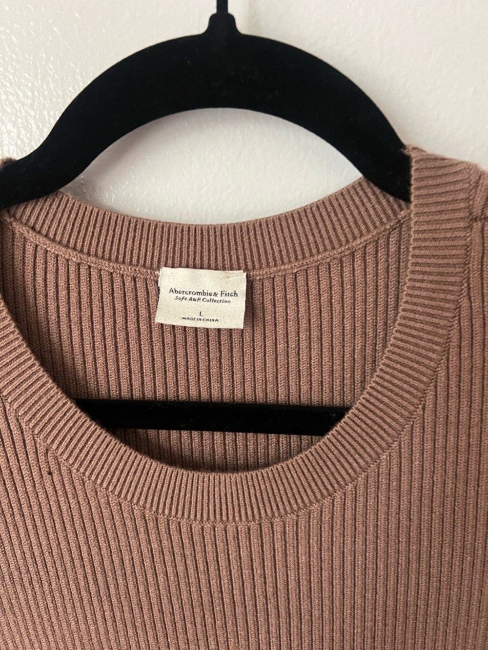 Abercrombie & Fitch Ribbed Long-Sleeve Maxi Dress in Brown - Picture 5 of 5